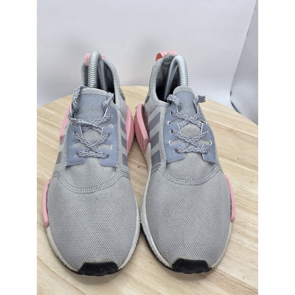 Adidas NMD R1 Boost Womens 8 Gray Pink Running Shoes Low Athletic Gym BY3058 - Picture 4 of 9